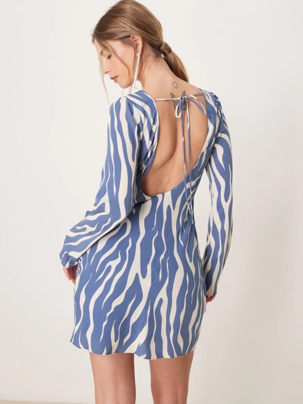 NWT Abercrombie & Fitch Open-Back Zebra Print Mini Dress